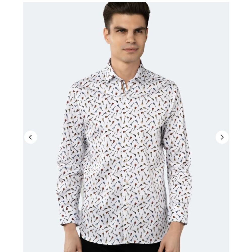 Luchiano Visconti Guitar Button Up / Size L